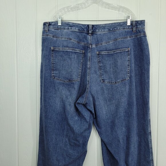 Talbots Women's Size 16W Ventura Wash High Waist Straight Ankle Jeans Raw Hem - Picture 5 of 11